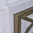 thumbnail image 2 of Luella Outdoor Modular Sectional Acacia Wood Loveseat with Cushions, Gray, White, 2 of 8