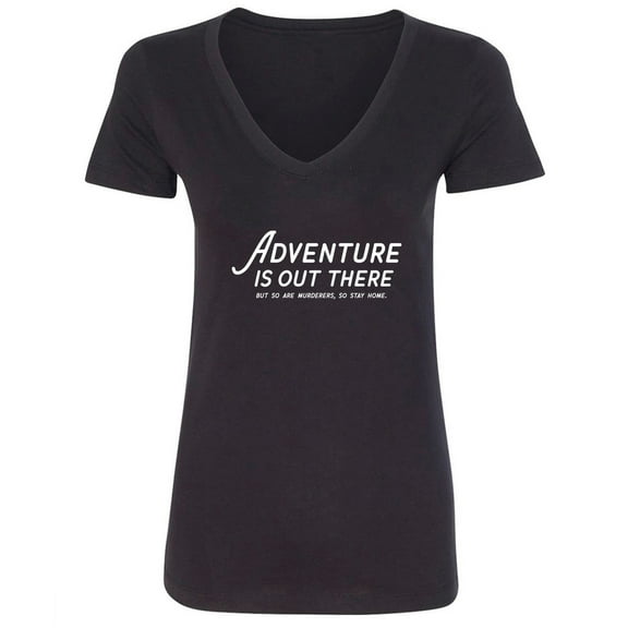 Adventure Is Out There Womens V-Neck Tee