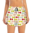 thumbnail image 2 of Uemuo Bow Ties Pattern Women's Athletic Shorts High Waisted Running Shorts with Liner Pockets Gym Elastic Workout Shorts-XX-Large, 2 of 7