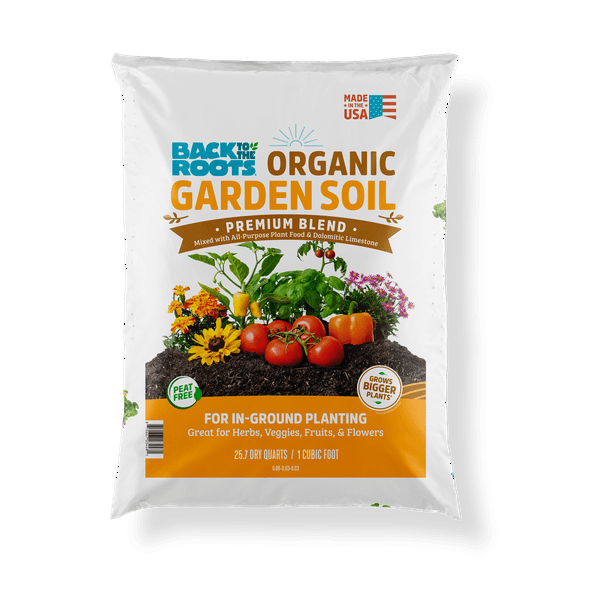 Back to the Roots Organic Premium Blend Garden Soil, 1 Cubic Foot Bag