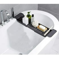 Mornenjoy Bath Tray for Tub,Bathtub Caddy Tray, Expandable Bath Tub Table Tray Bathtub Shelf Caddy Tray Bath Stand Kitchen Shelf Bathroom Bath Board Organizer Trays for Wine Book Bath Products (Grey)