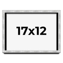 17x12 Frame Brushed Silver Solid Wood Picture Frame | 0.75 Inch Moulding Width | Rabbet Depth 0.75