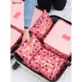 thumbnail image 2 of Spencer 6Pcs Travel Luggage Storage Bag Portable Organizer Pouch Waterproof Clothes Packing Cubes Suitcase（Pink）, 2 of 7