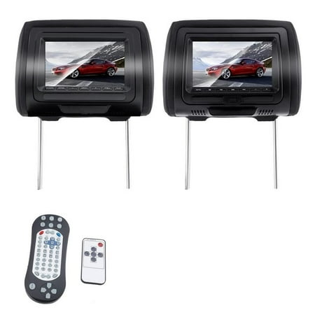Contoured Headrest - Headrest Dvd Player 2 PCS 7 Inch Car Headrest Monitors Vehicle DVD Player Head Pillow Styling LCD Screen Leather Multimedia Player