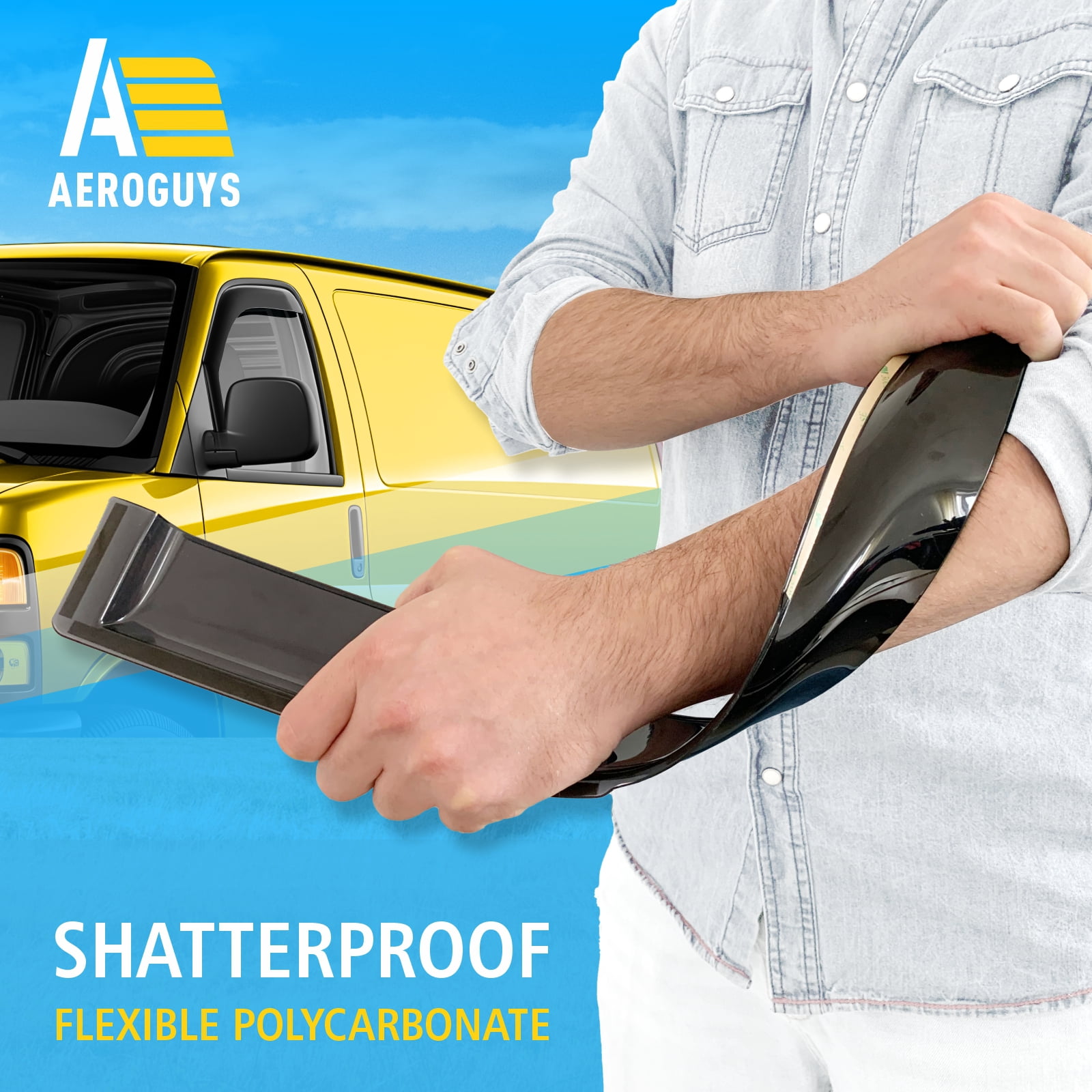 AEROGUYS In-Channel Window Deflectors Extra Durable Window Visors Rain Guards Fit for Chevrolet (Chevy) 1996-2026 Express Van, Sun Visors, Wind Vent Visors, Car Accessories - 2pcs. AG0420