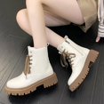 thumbnail image 5 of Bnwani Women Boots Ankle Toe High-Heel High Strap Comfortable Casual Boot Beige Size 7, 5 of 5