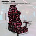 thumbnail image 7 of Xoenoiee Heart Love Pattern Gaming Chair Covers Slipcovers, Valentine's Day Decoration Stretch Removable Washable Computer Reclining Gaming Chair Protector Slipcovers with Armrest Cover (No Chairs), 7 of 7