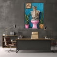 thumbnail image 5 of Mudket Framed Leopard on Toilet Reading Newspaper Canvas Wall Art, Funny Bathroom Wall Decor, Ready to Hang - 12"L x 8"W, 5 of 10