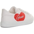 thumbnail image 3 of Guess Ellie Kid's Lace Up Heart Print Casual Synthetic Sneakers In White Size 10.5, 3 of 6