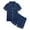 Dark Blue-B, variant on Kid Boy Pajamas Set Solid Button Down Tops Set Pjs Sleepwear Outfits Cute Pjs For Girls 8-9 Years
