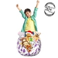 thumbnail image 3 of Dino Storage Toy Bag Chair, Tyrannosaurus Jurassic Period Animals Prehistoric Reptiles, Stuffed Animal Organizer Washable Bag, Large Size, Purple Marigold and White, by Ambesonne, 3 of 3