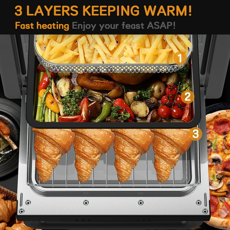 Weesta Air Fryer Toaster Oven, 20 Quart Convection Roaster with Broiler,  Rotisserie, Dehydrator, Pizza Oven, Touch Screen 5 in 1 Toaster Oven Combo