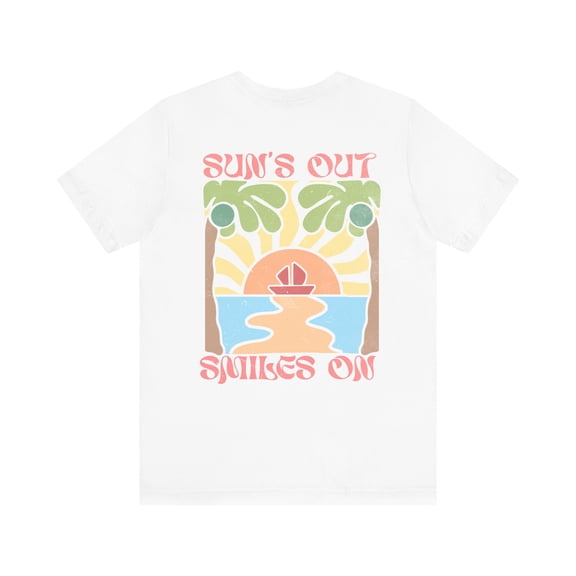 Women's Sun's Out Smiles On Front/Back Beach Cotton Shirt