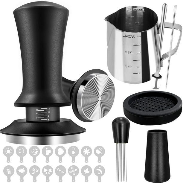 Set de tamper para café Wenosda de 51 mm con herramienta WDT, jarra espumadora