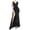 Black, variant on Women's Deep V-Neck Sequins Backless Floor-Length Evening Party Gown High Slit Maxi Dress Beige L