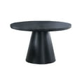thumbnail image 3 of Round Black Dining Table - 48" Modern Round Table for 4, Cone Base, Rubberwood, Kitchen/Dining Room. Contemporary Style., 3 of 8