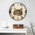 thumbnail image 4 of Acrylic Circular Clock 9.5x9.5 Inch Circular Clock Decorative Clock Creative Clock Dual-Purpose Clock Wall Clock Clock Decorate Your Space Brown Cat Face, 4 of 9