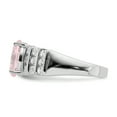 thumbnail image 3 of Sterling Silver Rhodium-plated Oval Pink & White CZ Ring QR7046, 3 of 6