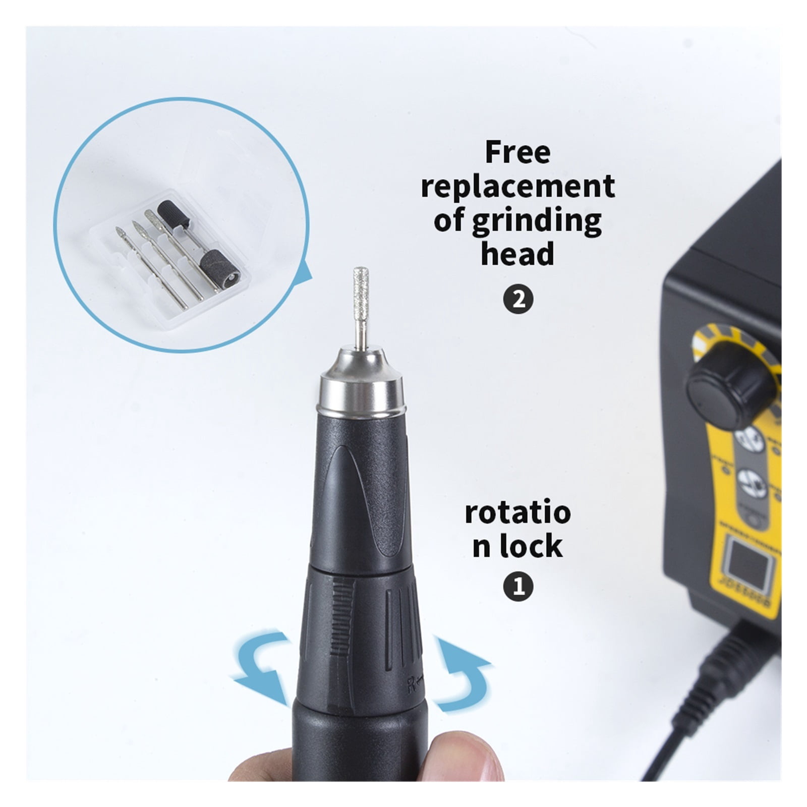 Professional Drill Machine, 35000RPM Electric Manicure Pedicure Tools, Nails Art Equipment For Acrylic Nails Manicure Salon ,Low Noise