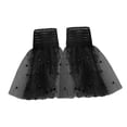 thumbnail image 2 of Women's Sleeve Cuff, Flared Sleeves, Lace, Pleated, Elasticated Wrist Warmers, Sweater Cuffs, Detachable Black, 2 of 7