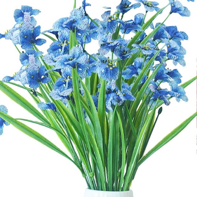 Wosthever Ramo de flores artificiales Flores falsas Manojo Decoración para el hogar Adorno de boda Decoración Azul