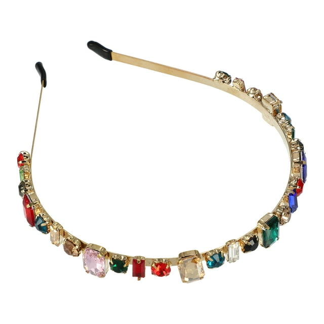 Unique Bargains 1 Pcs Bandeaux Noués pour Femmes Mode Strass Bandeaux Fins Accessoires Cheveux Multicolores