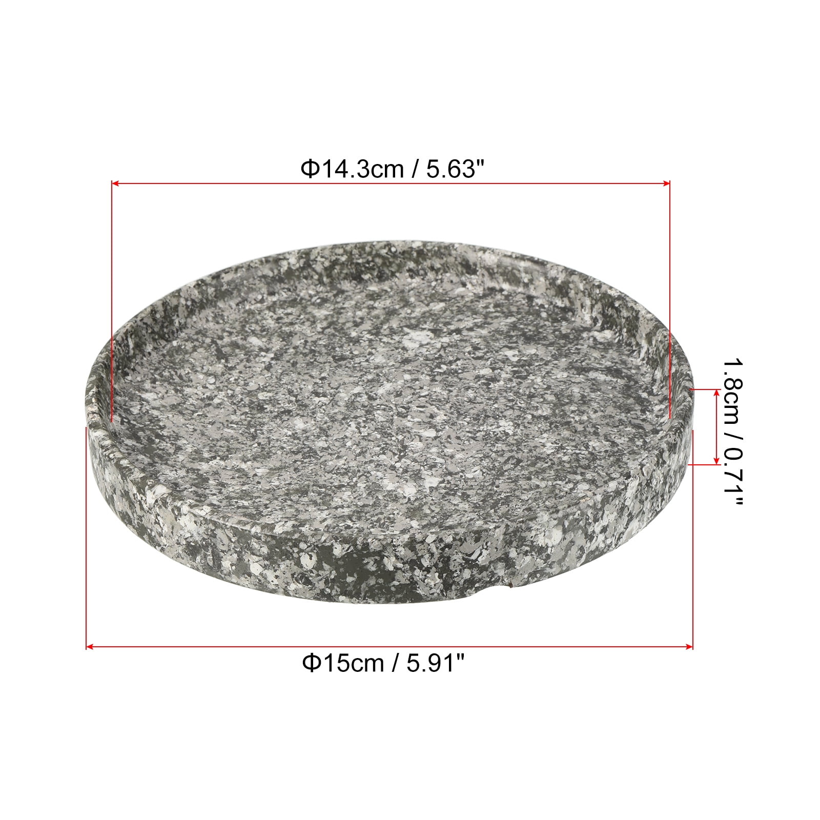 Unique Bargains Ceramic Round Planter Saucer Flower Drip Tray Coaster, Marble 6" 1pk