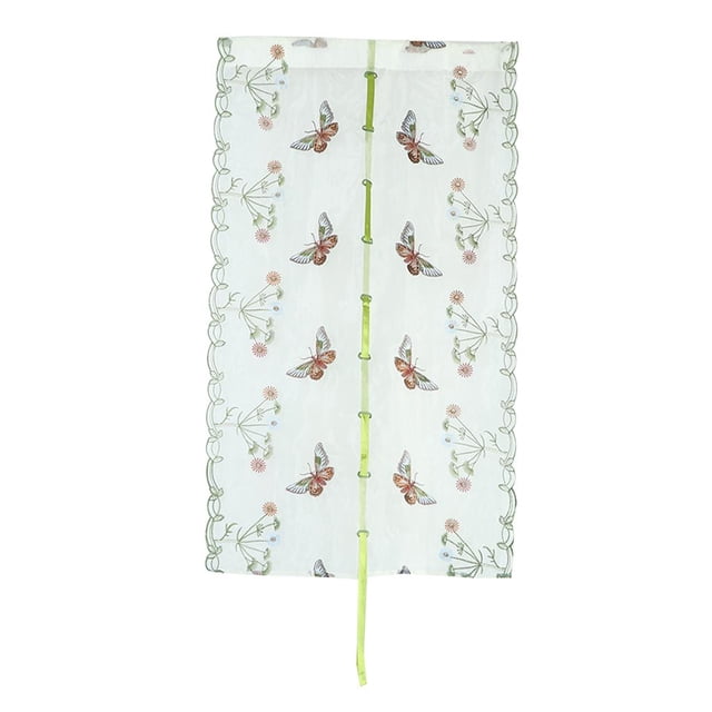 Cortinas bordadas de mariposa que levantan de la gasa de del decoración para hogar - Blanco Macarena Cortina romana bordada
