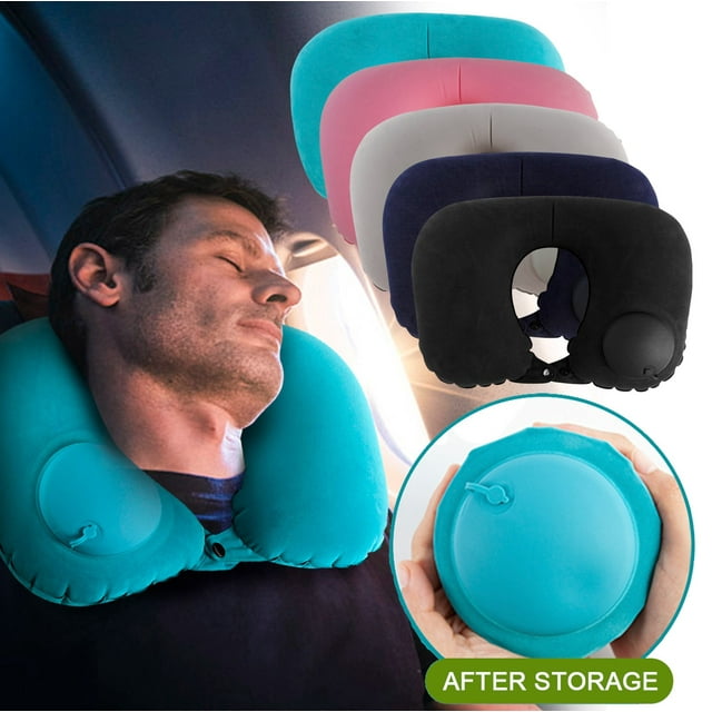 Vaidha Protable Soft U-Shape Travel Cushion Car Inflatable Neck Protectio