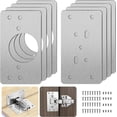 thumbnail image 1 of Cabinet Repair Brackets with Hole, 8 Pieces Repair Brackets Plates Easy Installation with 48 Screws, Hinge Repair Kit for Wood, Furniture, Shelves, 1 of 5