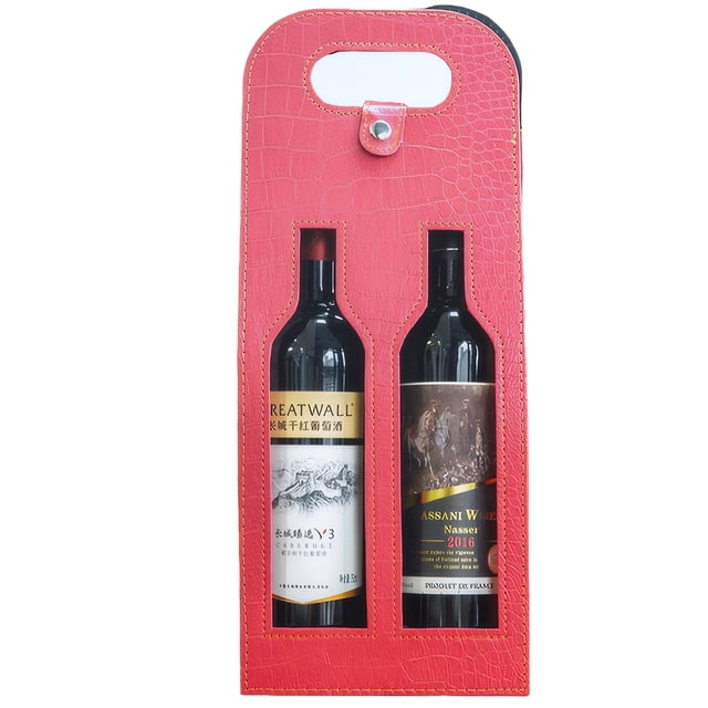 Yingyy PU Elegant Foldable Handheld Red Wine Box For Wine Handheld Red Wine Box Connoisseurs Red Packaging Box Gift