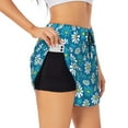 thumbnail image 2 of Bixox Women's Daisies Flowers pattern 2 in 1 Running Shorts - Lightweight Athletic Workout Gym Yoga Shorts Liner with Pockets - Large, 2 of 7