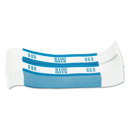 Coin-Tainer Currency Straps, Blue, $100 in Dollar Bills, 1000 Bands/Pack