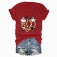 thumbnail image 4 of TOWED22 Halloween Bow Pumpkin Shirt for Women Spooky Season Graphic T Shirt Fall Halloween Short Sleeve Tee Tops(Red,L), 4 of 5