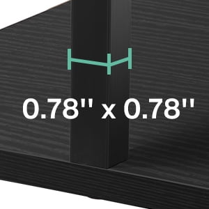 Demi Bonn 5 Tier Bookshelf with Staggered Shelves, Wood and Metal Bookcase Storage Organizer, Round Display Standing Shelf Unit for Bedroom, Living Room, Black