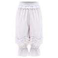 thumbnail image 6 of Aislor Girls Victorian Loose Pantaloons Medieval Solid Color Trousers Ruffled Lace Bloomers Beige 12, 6 of 7