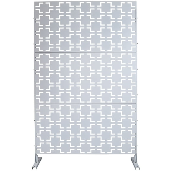 LiviNest Freestanding Privacy Screen: 76" H x 48" W Metal Privacy Fence - Instant Privacy for Balcony & Patio - Decorative Outdoor & Indoor Room Divider for Garden Deck