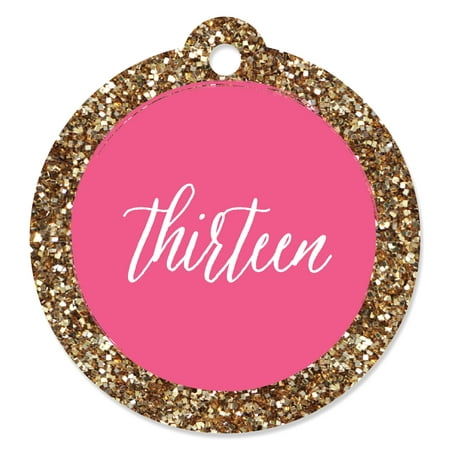 Chic 13th Birthday - Pink and Gold - Birthday Party Favor Gift Tags (Set of