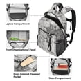 thumbnail image 5 of JIALIOU 14" Laptop Backpack Waterproof Airline Approved Stylish Casual Daypack for Travel Business College Work, Pencil Drawing Wolves, 5 of 8