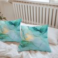 thumbnail image 6 of Throw Pillow Covers 20x20 Inch Set of 2, Teal Marble Waterproof Outdoor Pillow Covers, Abstract Art Modern Ink Painting Decorative Cushion Pillowcases for Couch, Sofa, Bed, Garden, Patio, 6 of 9