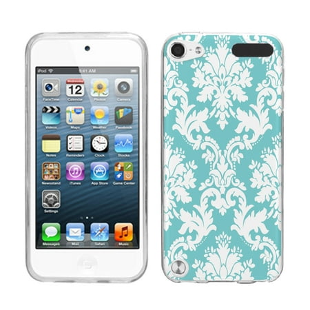 - One Tough Shield ® Slim-Fit TPU Case for Apple iPod Touch 5 5th / 6 6th Generation - Victorian White/Teal