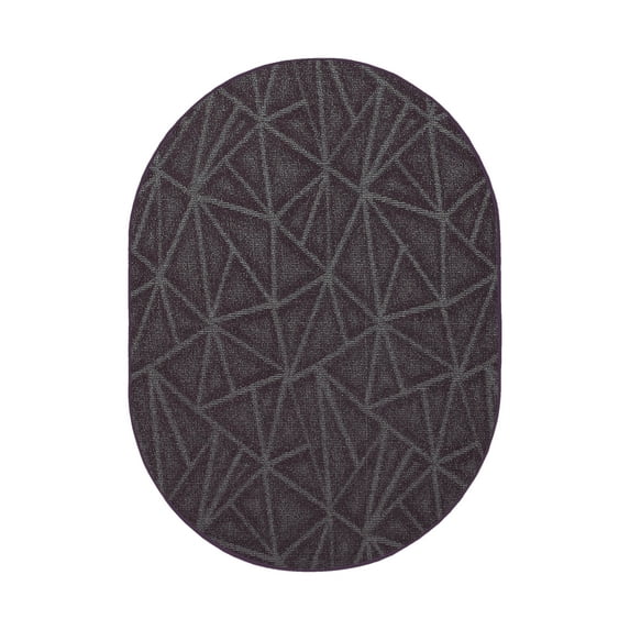 Furnish My Place Indoor Floor Rug - 12 ft. x 20 ft. Oval, Purple, Geometrical Print, Customized Area Rug for Bedrooms, Hallways, Living Rooms