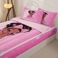 thumbnail image 3 of Castle Fairy Shiny Pink Princess Zipper Full Size Comforter Sets with Fitted Sheet and 2 Pillowcases,Dazzling Starry Backdrop Zipper Bedding Set,Rose Magenta White,4pcs, 3 of 6