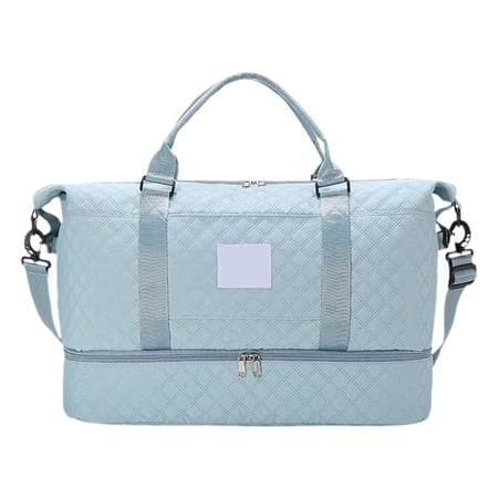MIRVAXEN Multi‑Functional Gym Duffle Bag,Dry‑Wet Separation Lightweight Oxford Cloth Travel Bag with Multiple Pockets,Suitcase Sleeve Design for Short Trip Camping Picnic(Blue)