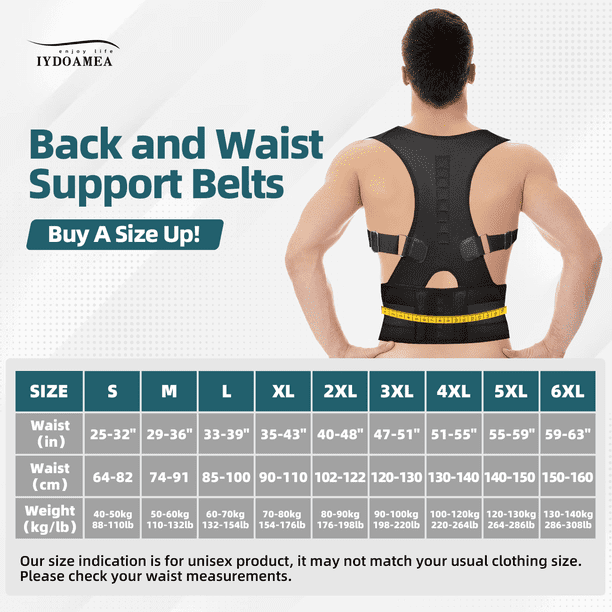 IYDoaMea Posture Corrector Upper Back Support Belt Unisex Magnetic