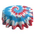 thumbnail image 4 of Colorful Tie Dye Mandala Pattern Round Tablecloth 60"x60",Wrinkle Wipeable Table Cloth for Kitchen Dining Room Picnic Patio Party, 4 of 6
