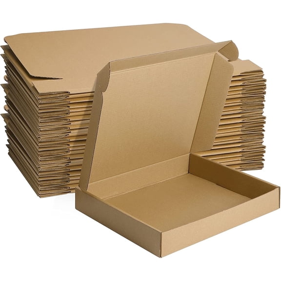 25 Pack 13x10x2 Brown Corrugated Shipping Boxes