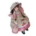 thumbnail image 3 of Figura de cerámica en miniatura, muñeca de cerámica hermosa, hermosa mujer de porcelana, vestido rojo, 3 of 9