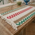 thumbnail image 2 of Christmas Place Mats Contrast Color Striped Rustic Woven Bohemian Placemats With Tassel For Home Dining Table Decor, 2 of 6
