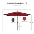 thumbnail image 2 of Parasol de Terrasse Rond de 2,74 m (9 Pi) avec Inclinaison et Manivelle, 8 Baleines Robustes, Parasol Central, Parasol de Marché Extérieur, Parasol de Table, 2 of 7